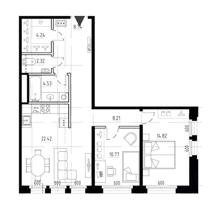 2-комнатная квартира 76.05 м², 2/9 эт., ЖК «LEGENDA Малоохтинский 68»